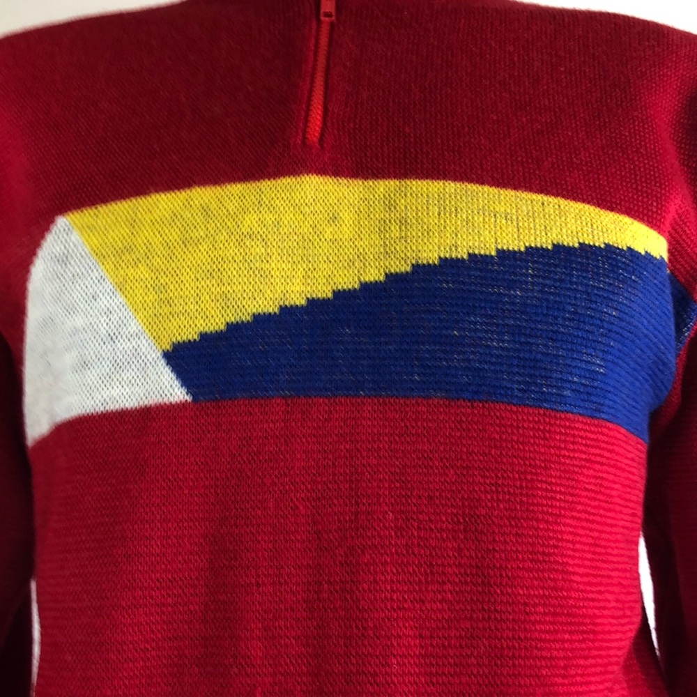 VTG Wool Retro Sweater Descente 1/4 zip - Picture 4 of 6
